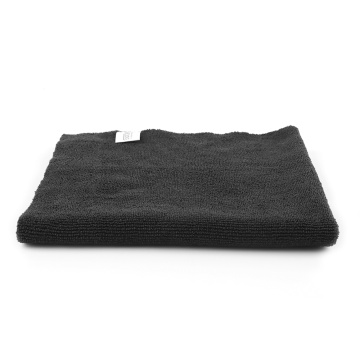 16X16In Edgeless Microfiber Car Cleaning Drying Towel Black