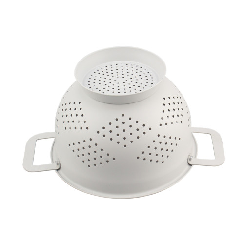 White Stainless Steel Colander For Fruit And Vegetable