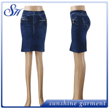 2016 hot selling ladies slim jeans skirt