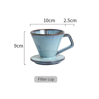 Retro Style Reactive Glaze Ceramic Pour-over Coffee Dripper Set