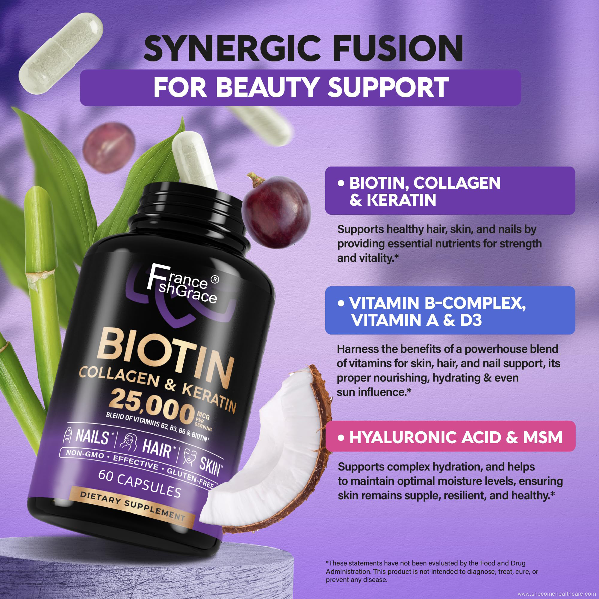 Biotin Collagen Keratin Hair Growth Support Skin Nails