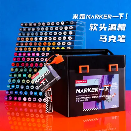 MIYA Alcohol Marker Pen Set - 60/80/120/180 Colors for Hobby, Kid, Artist Coloring & Art Supplies