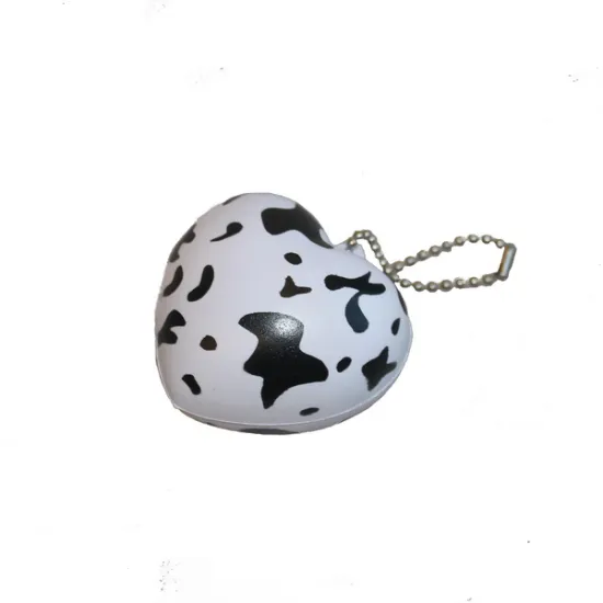 Custom Logo Anti-Stress PU Foam Peach Heart Key Chain - Promotional Gifts