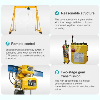 OCEAN Portable Mobile Gantry Crane - 5T to 10T Adjustable Crane