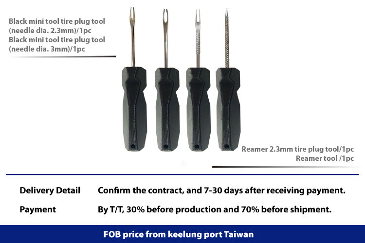타이어 플러그 키트 블랙 미니 자전거 타이어 수리 플러그 도구