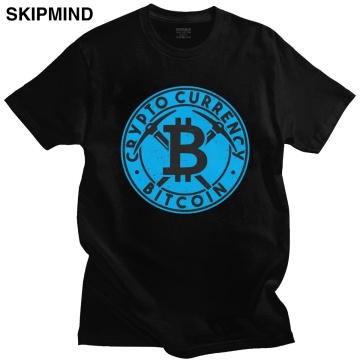 Cool Tshirt Men Bitcoin Miner Short Sleeve Soft Cotton T-shirt Round Neck Casual Cryptocurrency Blockchain Tee Shirt Clothing