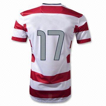 Soccer Jersey, Custom Polyester Sports Jersey, Uniform, players' number sewn on the chest