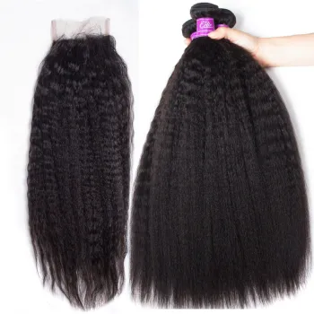 Wholesale Amazing High Grade 1 donor 100% Real Virgin Brazilian Human Hair Bundles with Lace Closure for Black Women