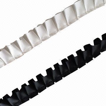 Polyester Pleated Grosgrain Tape, Customized Colors and Widths are Accepted