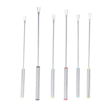 Outdoor BBQ Tools: Comprehensive Set of 6pcs Stainless Steel Skewers and Barbecue Fork