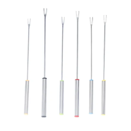 Outdoor BBQ Tools: Comprehensive Set of 6pcs Stainless Steel Skewers and Barbecue Fork