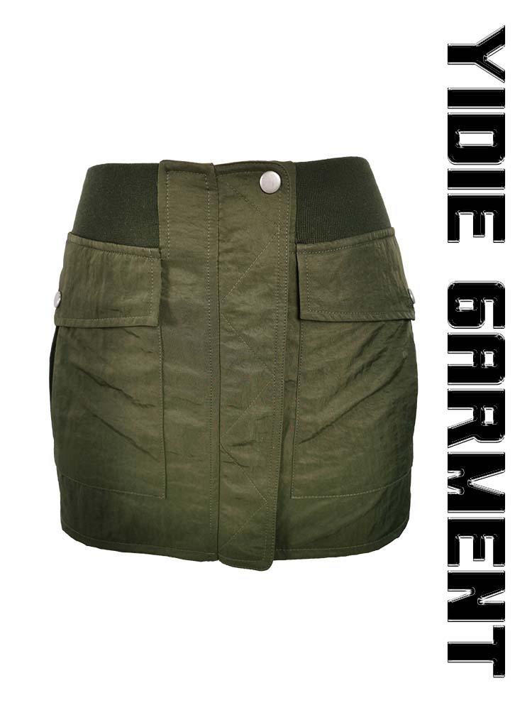 Rib Waist Aviator Mini Skirt