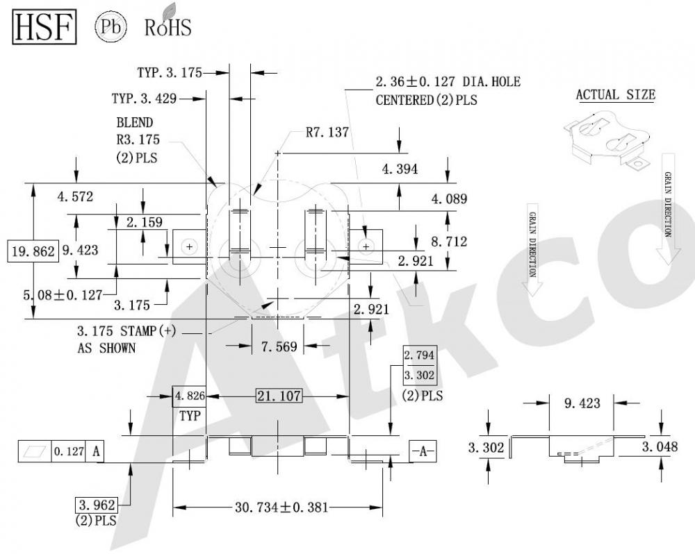 CR3002 Contacts de batterie au lithium