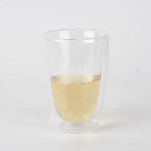 300ml Simple double-layer transparent glass egg-shaped cup