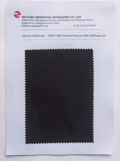 100% Recycled Polyester 350t 144f Pongee p/d