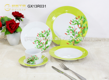 GUIXIN 12-piece Round Crockery Dining set, Service for 4, drawing tree
