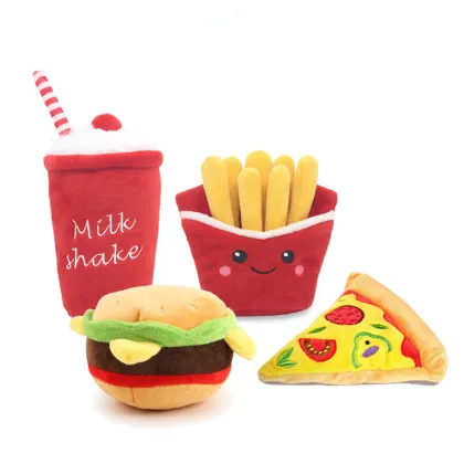 simulated food Burger Fries Shake Pizza dog toy