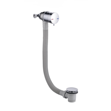 Brushed Brass Temperature Control Bath Filler with Clicker Waste