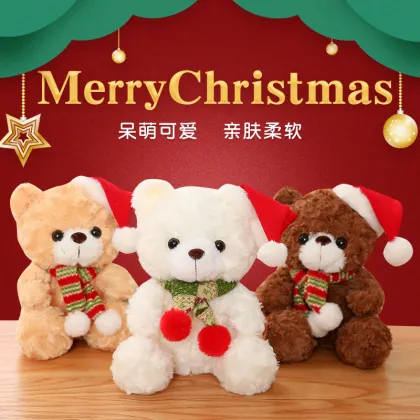 Cute Kawaii Christmas Bears Plush Toys: Custom Wholesale Teddy Bear Plush Animal Gifts