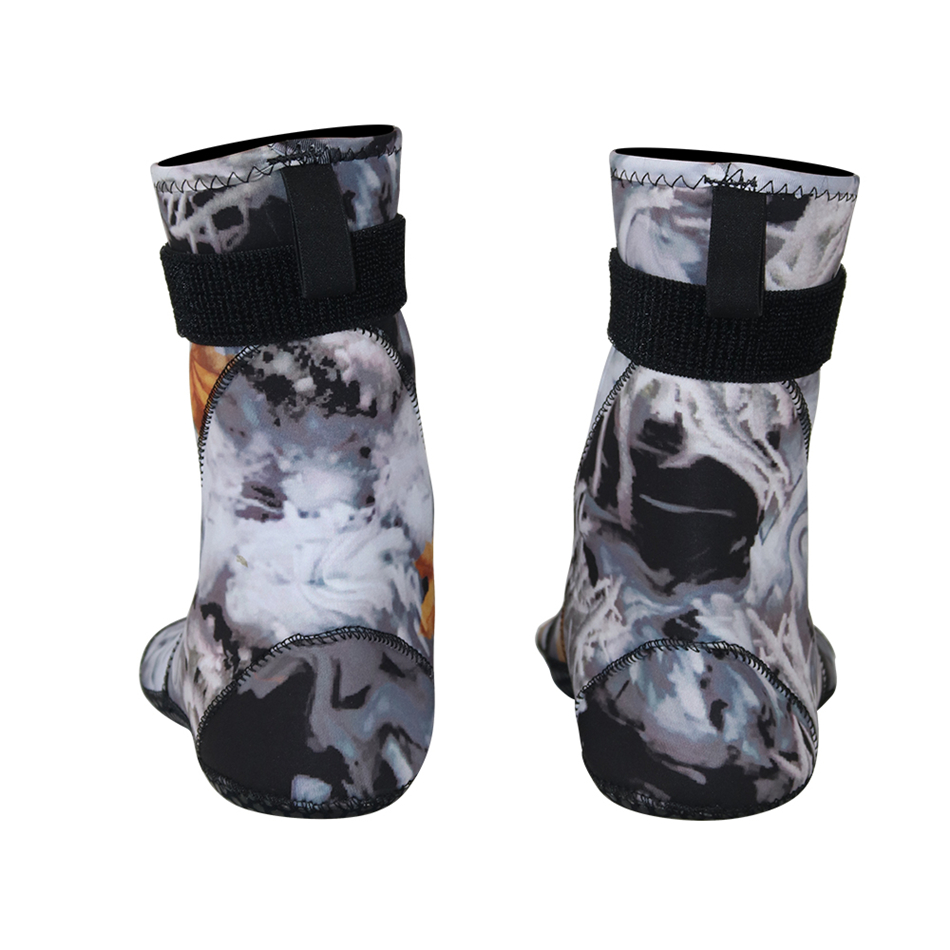 Seaskin Nylon Nylon Camo Snorkeling Socks กับ Velcro