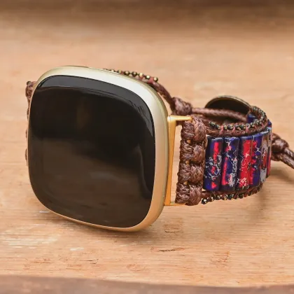 Natural Turquoise Bohemian Style Retro Jewelry Bracelet Watch Band for Fitbit Versa 3 2 1