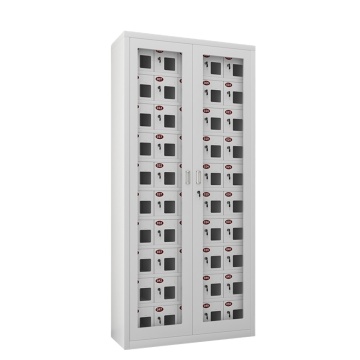 50-Door Metal Cell Phone Charging Cabinet: School and Gym Phone Locker Storage Solution