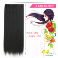 Alileader Best Colorful Long Straight Hairpiece Smooth Thick 5 Clips Synthetic Hair Extension Clip in