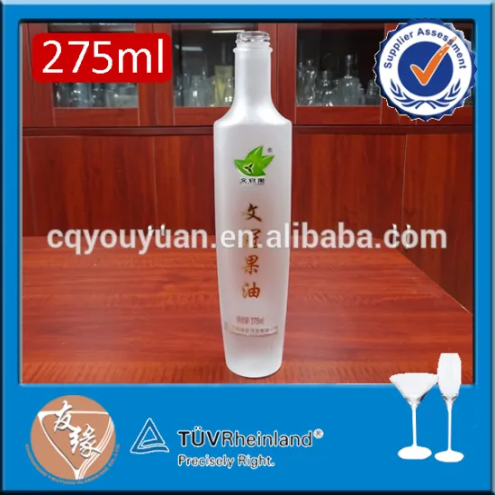 factory sale custom 275ml small vodka bottle whisky glass bottle screw