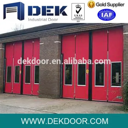 Hot Sale Red Outdoor Folding Door with Glass Windows