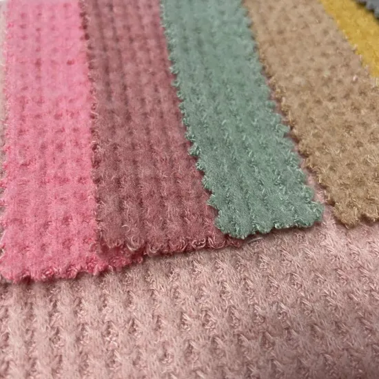 Texture Soft Waffle Fleece Fabric Rib Knit Fabric