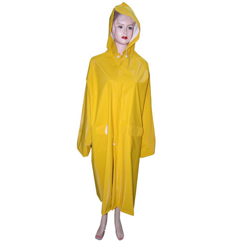 Damen gelb PVC Regenmantel