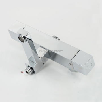 Chrome Finish Brass Luxury Square Thermostatic Bath Mixer - X9017BS3 Wall Mounted