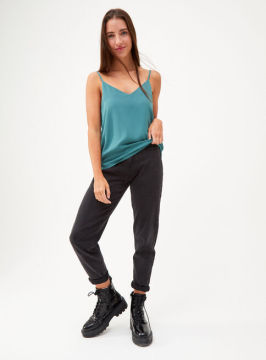 Top azul con tirantes para mujer