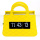 Yellow clock handbag flip clock