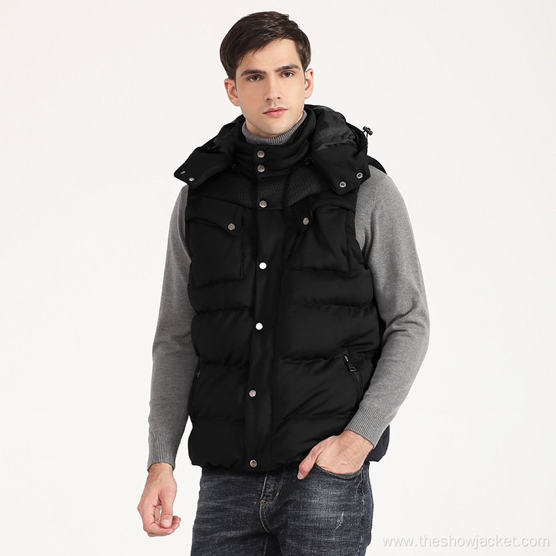 Customized Wholesale Cotton Down Vest Jacket With Sleeves