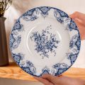 Bone Dinnerware Dinner Set for 12 People Ceramic Blue Dinnerware Set Porcelain Custom