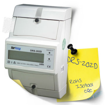 LCD display single phase two wire DIN rail energy meter 4 Modules