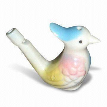 Bird-shaped Ceramic Whistle, Suitable for Kids', Available in Various Colors without Water Inside