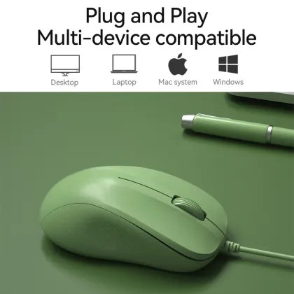 Cute Silent Wired Mini Ergonomic Gaming Mouse - White, Yellow, Pink, Green