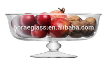 elegant clear glass wide comport bowl mouthblown glass Dessert Comport - 31cm