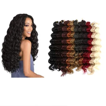sc 22 inch reetress Deep Wave Twist Crochet Natural Synthetic Braid Hair Ombre Braiding Hair Extensions Braids Hair In Bulk