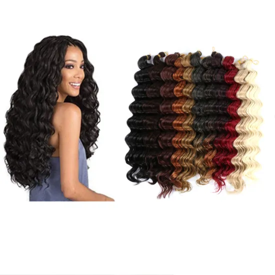 sc 22 inch reetress Deep Wave Twist Crochet Natural Synthetic Braid Hair Ombre Braiding Hair Extensions Braids Hair In Bulk