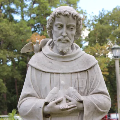 Garden decorative large stone marble st. francis statue