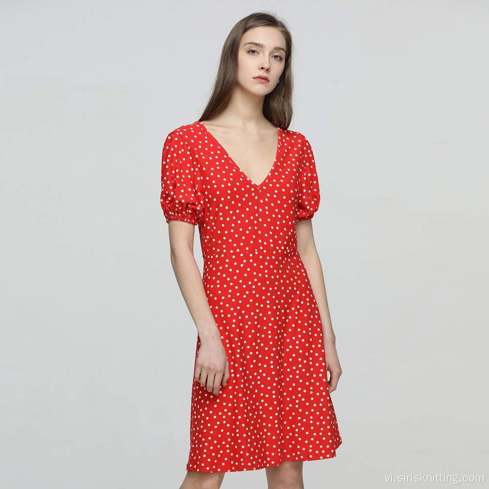 100% vải Rayon In Polka Dot Viscose Vải