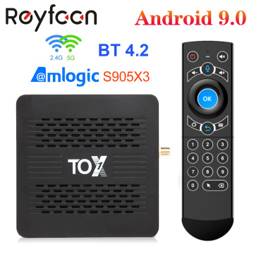 TOX1 Android 9.0 Smart TV Box 4GB 32GB Amlogic S905X3 5G Dual Wifi 1000M Support BT 4.2 4K Media Player Dolby Atmos Audio TVBox