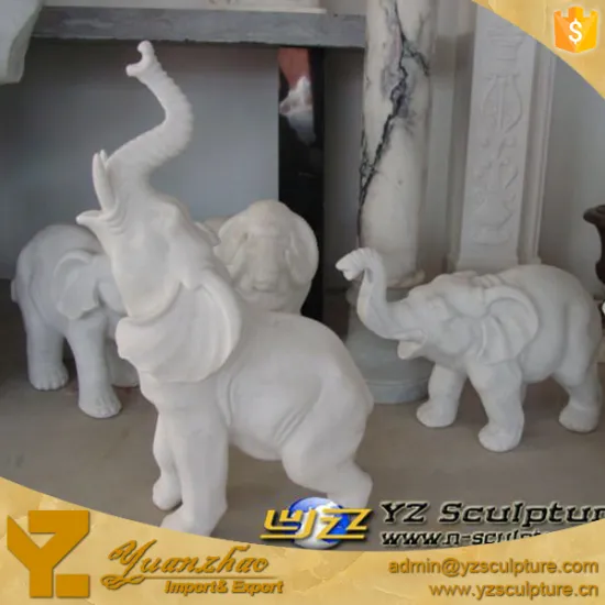 hand-carved Outdoor Marble Elephant statue