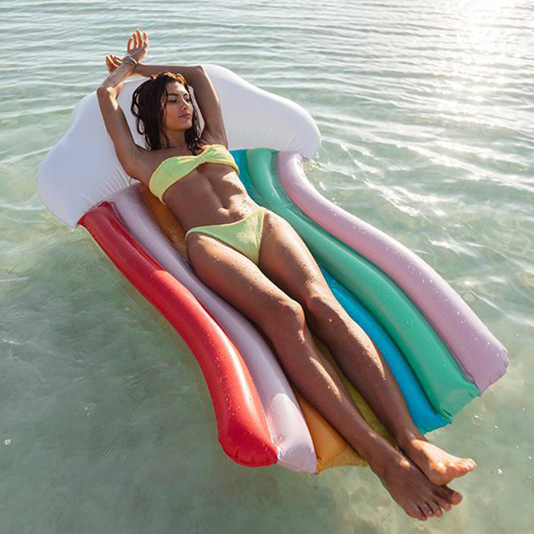 Custom Rainbow Swimming Pool Mattress Beach Floats