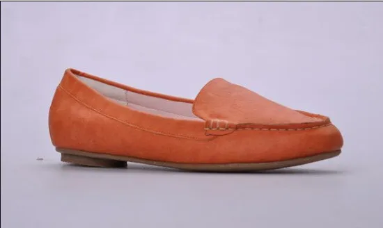 Women / Girls Ballet Flats Shoes , Comfortable Orange Crackle Pu Lining