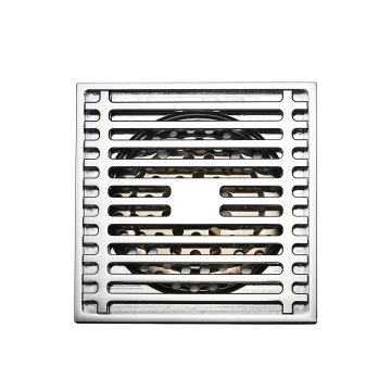 RUSTPROOF Brass Bathroom Square Shower Floor Drain with Removable Grate Strainer