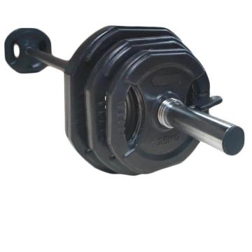 Wholesaler Offers High-Quality Muscle Motion 20kg Standard Black Rubber Barbell Pump Set with Spring Collars